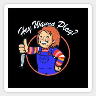 Funny Cute Child 80's Horror Movie Slasher Mashup Parody Sticker